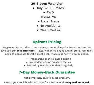2013 Jeep Wrangler 4WD 2dr Sport