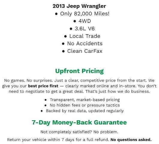 2013 Jeep Wrangler 4WD 2dr Sport