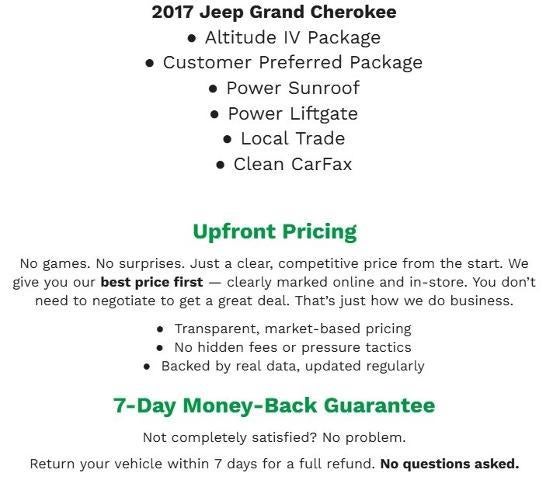 2017 Jeep Grand Cherokee Sport Utility