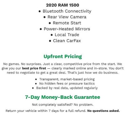 2020 RAM 1500 Classic SLT 4x4 Crew Cab 6'4 Box