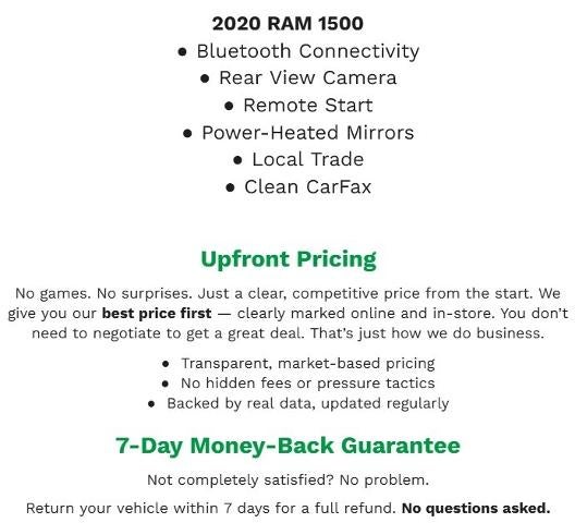 2020 RAM 1500 Classic SLT 4x4 Crew Cab 6'4 Box