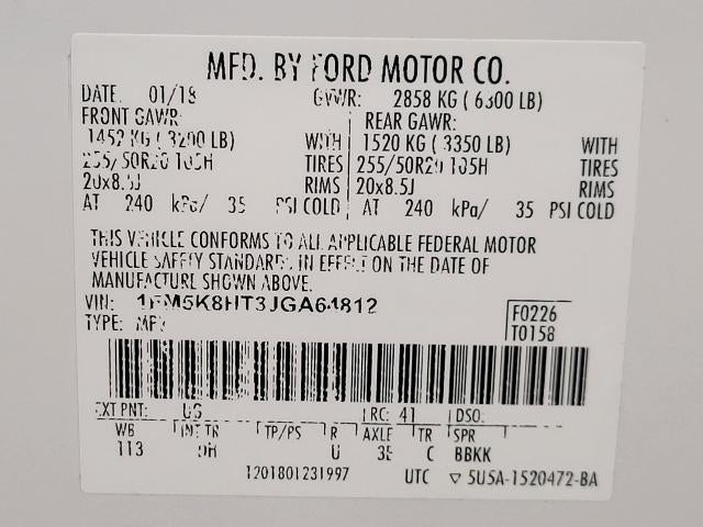 2018 Ford Explorer Platinum 4WD