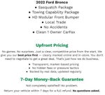 2022 Ford Bronco Black Diamond 4 Door Advanced 4x4