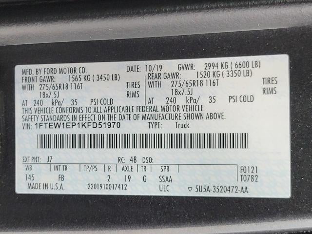 2019 Ford F-150 XLT 4WD SuperCrew 5.5' Box