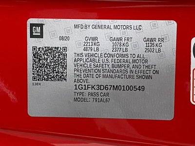 2021 Chevrolet Camaro 2dr Conv ZL1