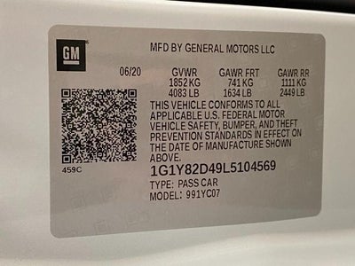 2020 Chevrolet Corvette Stingray 2dr Stingray Cpe w/3LT