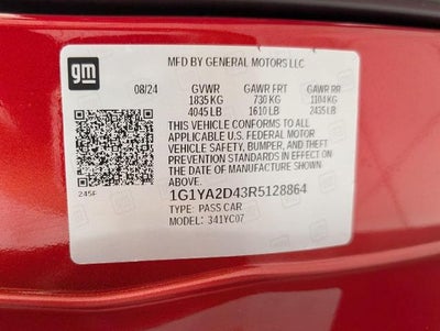 2024 Chevrolet Corvette Stingray 2dr Stingray Cpe w/1LT