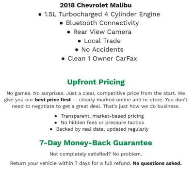 2018 Chevrolet Malibu 4dr Sdn LT w/1LT