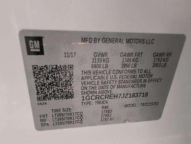2018 Chevrolet Silverado 1500 2WD Double Cab 143.5 LT w/1LT