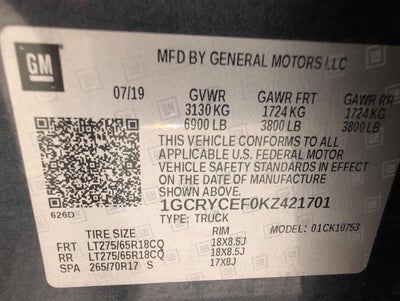 2019 Chevrolet Silverado 1500 4WD Double Cab 147 Custom Trail Boss