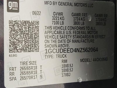 2022 Chevrolet Silverado 1500 4WD Crew Cab 147 RST