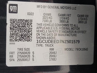 2022 Chevrolet Silverado 1500 4WD Crew Cab 147 RST