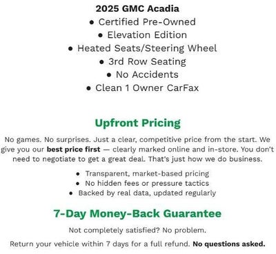 2025 GMC Acadia AWD 4dr Elevation