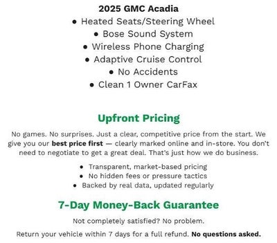 2025 GMC Acadia AWD 4dr Elevation