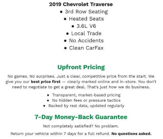 2019 Chevrolet Traverse AWD 4dr LT Leather w/3LT