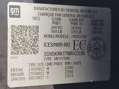 2021 Chevrolet Tahoe 4WD 4dr RST