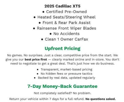 2025 Cadillac XT5 AWD 4dr Premium Luxury