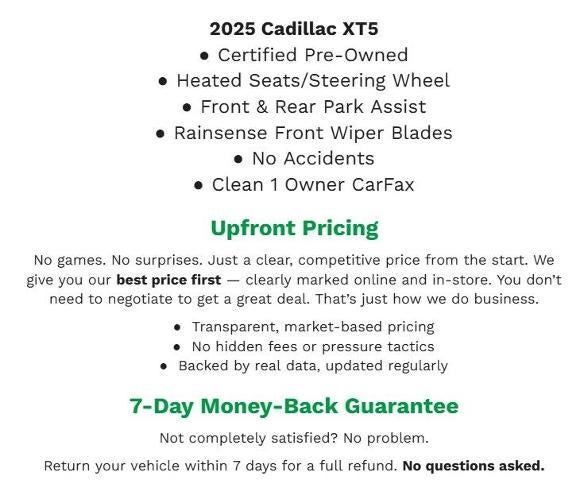 2025 Cadillac XT5 AWD 4dr Premium Luxury