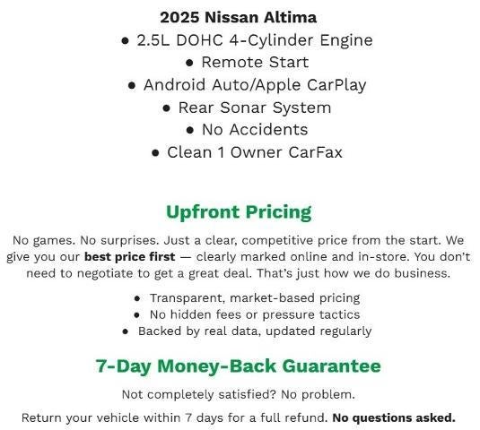 2025 Nissan Altima SV FWD