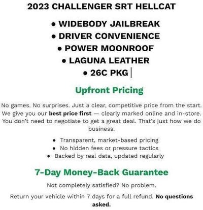 2023 Dodge Challenger SRT Hellcat Widebody Jailbreak RWD