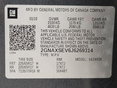 2018 Chevrolet Equinox AWD 4dr LT w/1LT