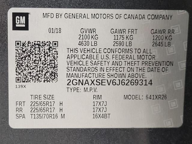 2018 Chevrolet Equinox AWD 4dr LT w/1LT