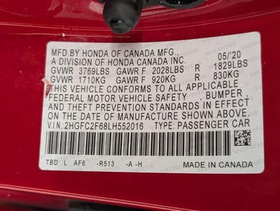 2020 Honda Civic Sedan LX CVT