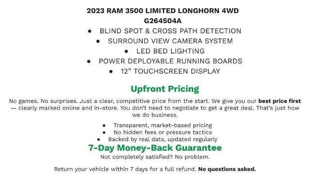 2023 RAM 3500 Longhorn 4x4 Mega Cab 6'4 Box
