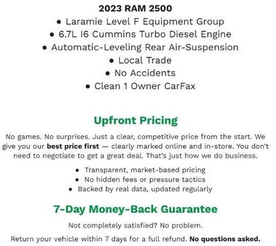 2023 RAM 2500 Laramie 4x4 Mega Cab 6'4 Box