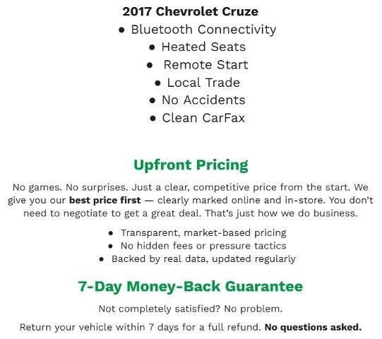 2017 Chevrolet Cruze 4dr HB 1.4L LT w/1SD