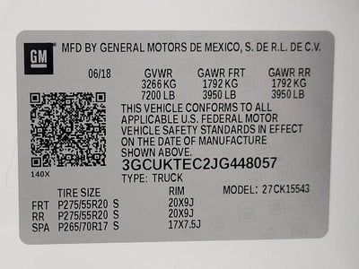 2018 Chevrolet Silverado 1500 4WD Crew Cab 143.5 High Country