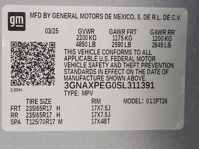 2025 Chevrolet Equinox AWD 4dr LT w/2LT