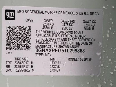 2026 Chevrolet Equinox AWD 4dr LT w/2LT