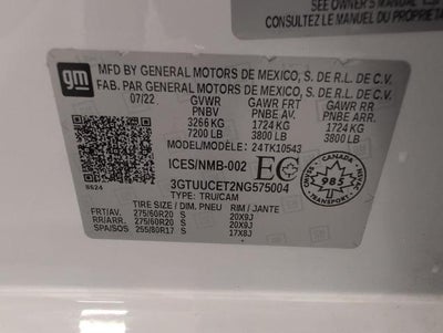2022 GMC Sierra 1500 4WD Crew Cab 147 Elevation w/3SB