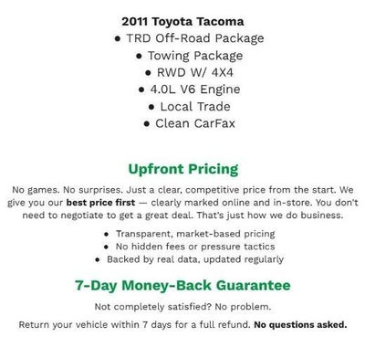 2011 Toyota Tacoma 4WD Double V6 AT