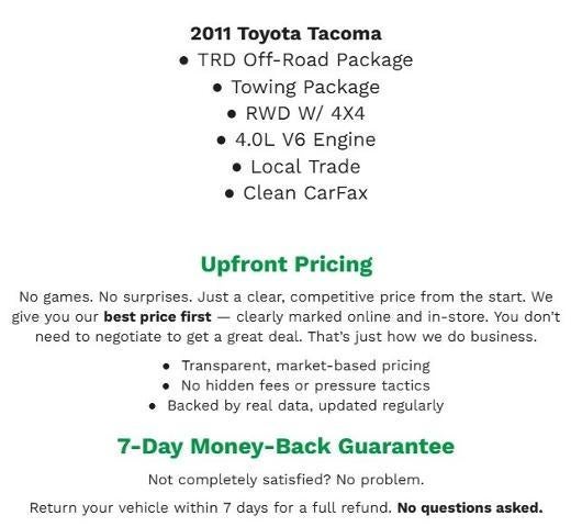 2011 Toyota Tacoma 4WD Double V6 AT