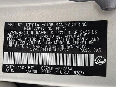 2019 Lexus ES ES 350 Luxury FWD