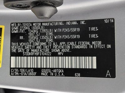 2015 Toyota Highlander AWD 4dr V6 Limited