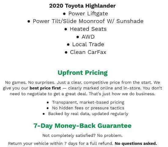 2020 Toyota Highlander XLE AWD