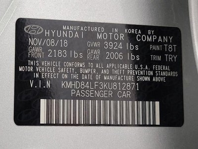 2019 Hyundai Elantra SEL Auto