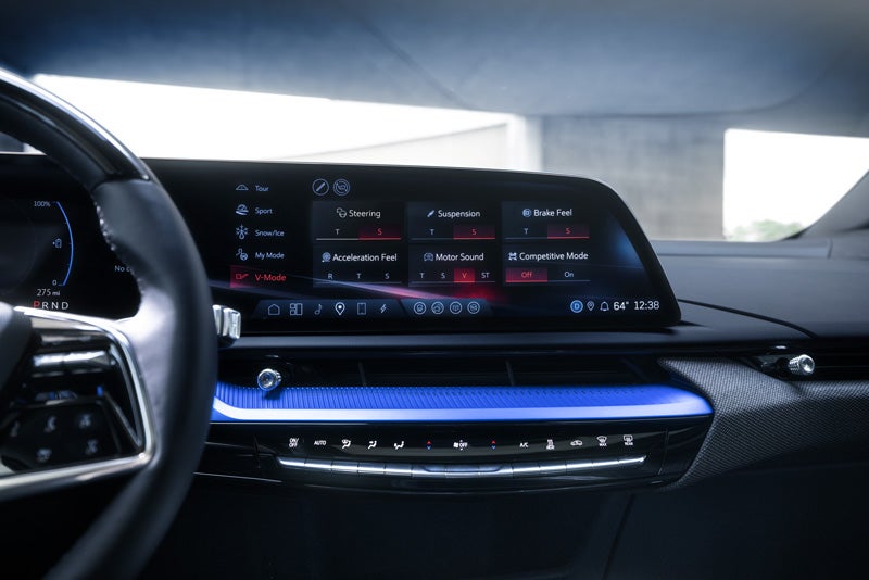 The 2026 OPTIQ-V Display Screen Displaying the V-Mode Settings | Bergstrom Cadillac of Neenah in Neenah WI